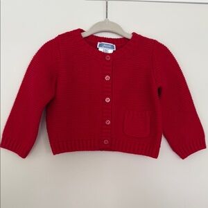 Jacadi Girls Red Cardigan - 12M